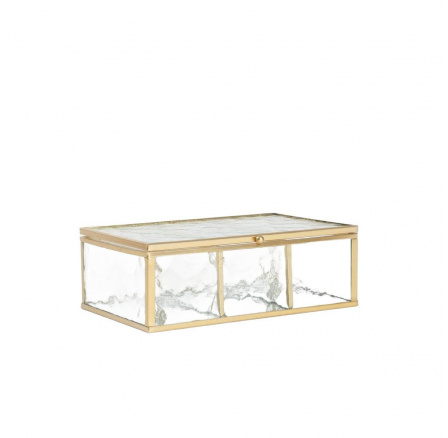 Šperkovnice GREZZA s tepaným sklem zlata 18x12x6 cm 726170
