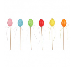 Vajíčka na zápichu - plast, mix 6 barev, cena za balení (6 ks)