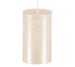 Svíčka sloupcovitá nižší - parafínový vosk, bez vůně, metalická bílá
