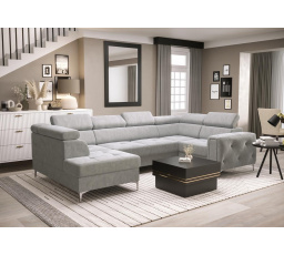 Rohová sedací souprava ORION MAX II s funkcí spaní 165x350x185 cm - šedá , pravá