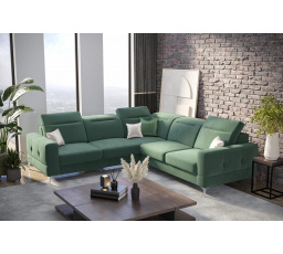 Rohová sedací souprava MALIBU MAX 250x250 - tmavá máta , pravá