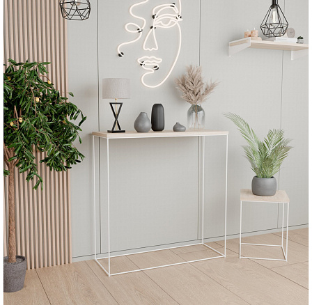 Konzole Lumia II 80x30x80 – v různých barvách – dub Sonoma, bílý mat Konzole Lumia II 80x30x80 – v různých barvách – dub Sonoma, bílý mat