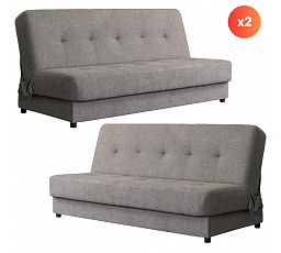 Sada 2x Rozkládací pohovka ARUBA Šedá