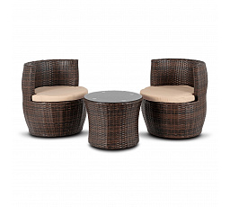 Sada Zahradního Nábytku FRIO Hnědá/Béžová