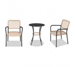 Zahradní set 1+2, stůl 60x60, židle umělý ratan barva přírodní,  kov antracit
