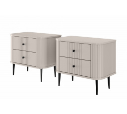 Sada nočních stolků Vesper 56 cm - kašmír / černé nohy