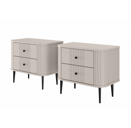Sada nočních stolků Vesper 56 cm - kašmír / černé nohy
