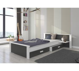 Postel s matrací ALDEX SHELF 180x80 Bílá+Uhlíková