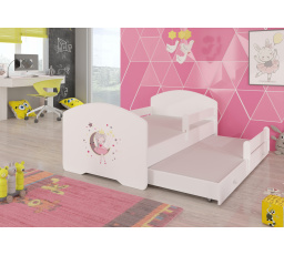 Dvojlůžko s bariérkou a matracemi PEPE II SLEEPING PRINCESS 160x80 Bílá