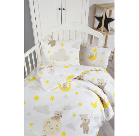 Bavlněný povlak na polštář 40x40 cm s dětským motivem medvídek v oblacích Bavlněný povlak na polštář 40x40 cm s dětským motivem medvídek v oblacích