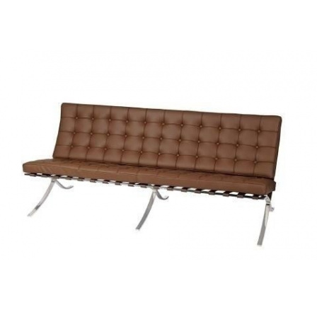 Sofa BA3 pro 3 osoby, světlá hnědá přírodní kůže