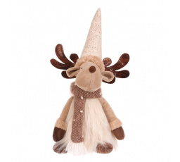 Sob - látková figurka, sedící, béžovo-hnědá