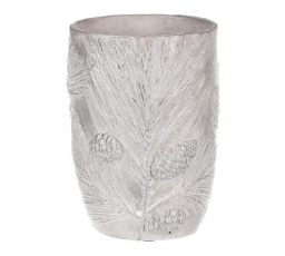 Váza betonová - vzor borovice, barva stříbrná