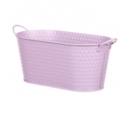 Obal kovový - truhlík, ve světle fialové barvě