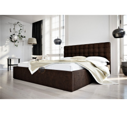 Postel LOFT - 160x200, Kovová na plynových zvedácích, hnědá