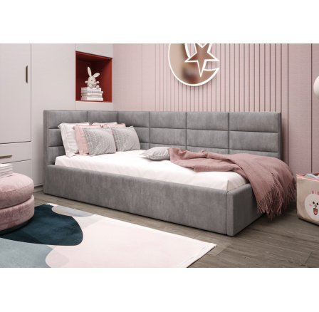 Postel ZAZU - šedá - T92, Levá strana Postel ZAZU - šedá - T92, Levá strana