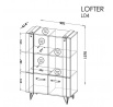 Regál LOFTER - LO4, Dub Wotan + Beton Millenium