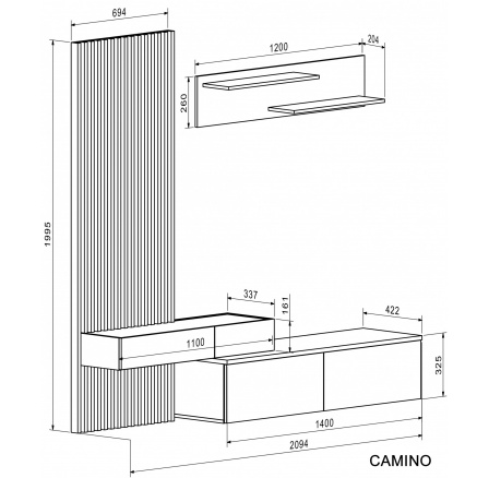 CAMINO sada, barva: dub artisan - kašmír