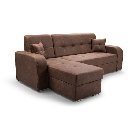 Rohová sedací souprava MARAJO - Levá, (MISOL) látka HNĚDÁ Yuma 38  (IZ) (K250-Z)