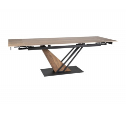 Jídelní stůl GENESIS LEGNO 180(240)x90 cm, Efekt dřeva/Dub/Černá
