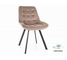 Jídelní otočná židle MONTI VELVET, Tmavě Béžový Bluvel 40/Černá