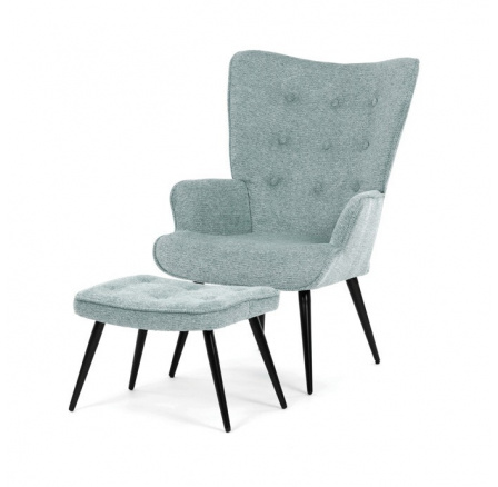 Relaxační křeslo, modrá, sametová látka, AK-303 BLUE2