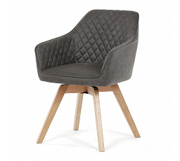 Jídelní židle otočná 180°, černá, látka vintage, DCH-435 BK3