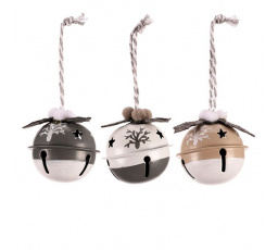 Rolničky kovové menší - na pověšení, mix 3 barev, cena za balení (12 ks)