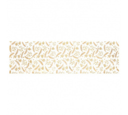 Běhoun - zlatý vánoční vzor, 100% polyester, 40 x 150 cm