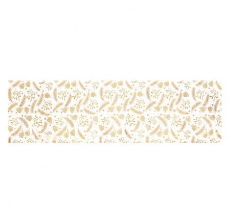 Běhoun - zlatý vánoční vzor, 100% polyester, 40 x 150 cm