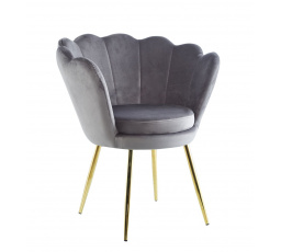 Křeslo velvet šedé /nohy zlaté/ FR1-FX