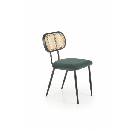 Jídelní židle K503, Zelená/Ratan/Černá