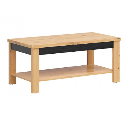 Konferenční stůl OSTIA LAW/120 dub artisan/černý lesk