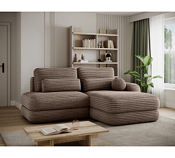 Ripeli Corner Sofa Bed with Storage, Light Brown Velvet, Right-Hand Facing Modullo 20 180x128 Right 1