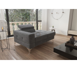 Sofa lenoška TOSCANIA 135 cm - grafit, pravá strana