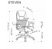 Kancelářské křeslo STEVEN, černé / popelavě šedé