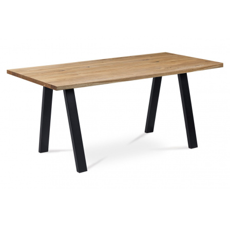 Jídelní stůl 160x90x75 cm, masiv dub, povrchová úprava olejem, kovová podnož, če