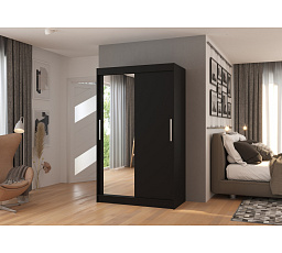 Posuvná skříň se zrcadlem BARIO 120 Černá+Černá