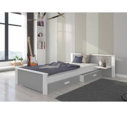 Postel s matrací ALDEX SHELF 180x80 Bílá+Světle šedá