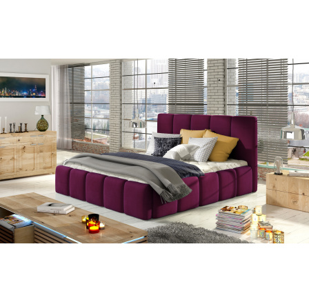 Łože Edvige + dřevěný rošt. + přidat. plyn. + kontakt. 160x200 Mat Velvet 68 1