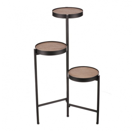 Stojan na květiny - 3 patrový, kovový s MDF (dýha jasan) Stojan na květiny - 3 patrový, kovový s MDF (dýha jasan)