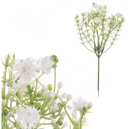 Gypsophila - umělý trs, bílá, cena za 1 ks, ve svazku 6 ks