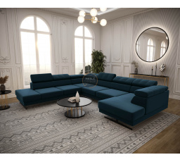 Rohová sedací souprava EMPORIO MAX II 300X350X180 - modrá , levá