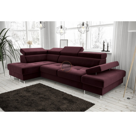 Rohová sedací souprava GALAXY MINI 170x280 - vínová, levá Rohová sedací souprava GALAXY MINI 170x280 - vínová, levá