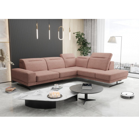Rohová sedací souprava FIORE 265x220 cm - růžová, pravá Rohová sedací souprava FIORE 265x220 cm - růžová, pravá