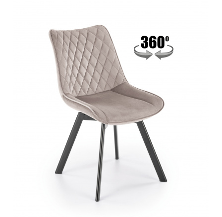 Jídelní otočná židle K520, Béžová/Černá