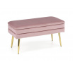 Taburet VELVA, růžová/zlatá