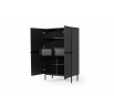 Komoda Nicole, matná černá / černé nohy