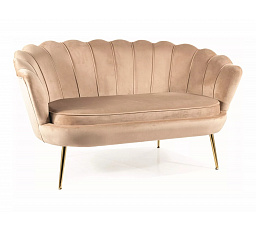 Pohovka CAMELLIA 2 VELVET, Béžový Bluvel 28/Zlatá