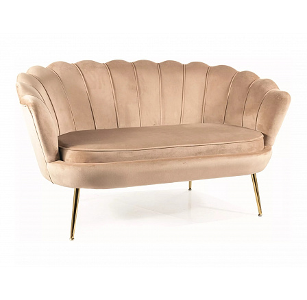 Pohovka CAMELLIA 2 VELVET, Béžový Bluvel 28/Zlatá Pohovka CAMELLIA 2 VELVET, Béžový Bluvel 28/Zlatá